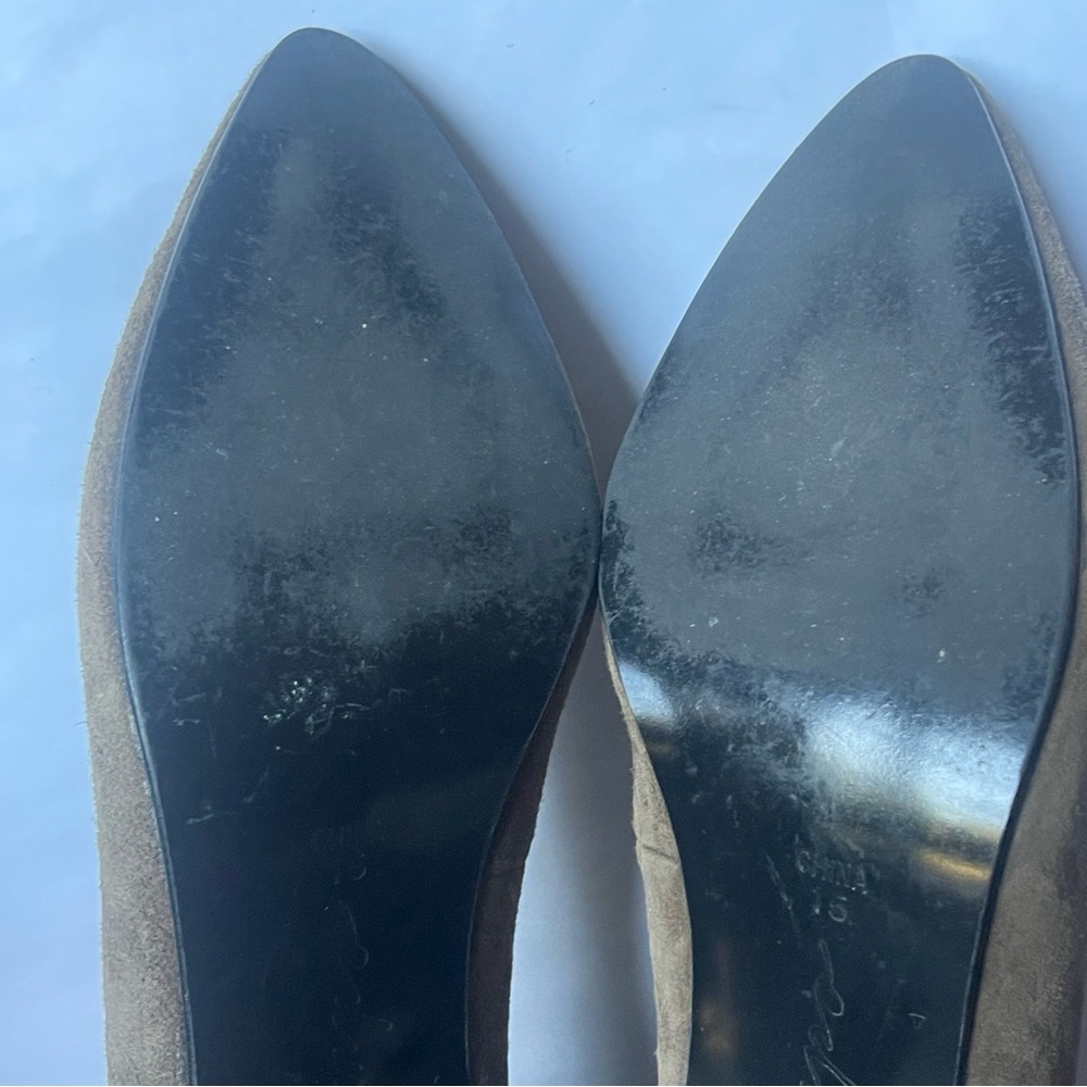 VTG Impo Loden Brown Suede & Faux Crocodile Pump Sz 7.5B US - Picture 13 of 17